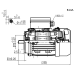 Voet-/flensmotor eenfase 0,55 kW - 3000 TPM - B35/B34 - hoog aanloopkoppel