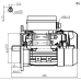 Flensmotor eenfase 0,75 kW - 3000 TPM - B5/B14 - hoog aanloopkoppel